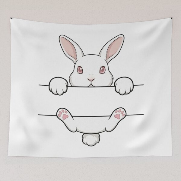 Item preview, Cute Peeking White Bunny Split Monogram designed and sold by PetalsPaws.