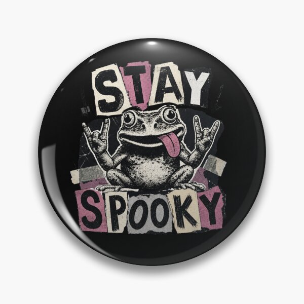 Item preview, Stay Spooky Frog Vintage Zine T-Shirt | Funny Rock On Toad Grunge Paper Collage Halloween Gift designed and sold by illeN-Art-World.