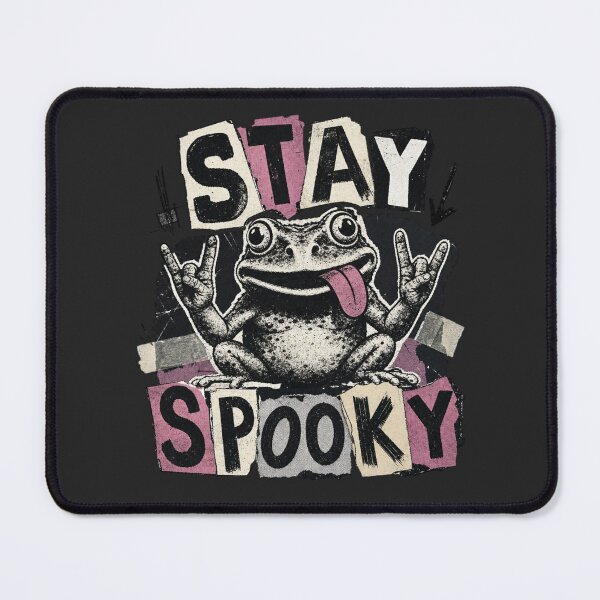 Item preview, Stay Spooky Frog Vintage Zine T-Shirt | Funny Rock On Toad Grunge Paper Collage Halloween Gift designed and sold by illeN-Art-World.