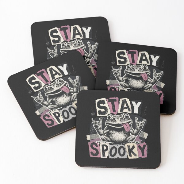 Item preview, Stay Spooky Frog Vintage Zine T-Shirt | Funny Rock On Toad Grunge Paper Collage Halloween Gift designed and sold by illeN-Art-World.