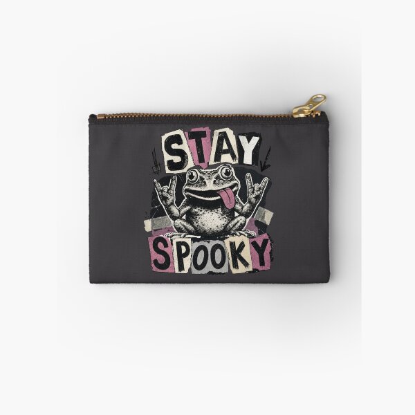 Item preview, Stay Spooky Frog Vintage Zine T-Shirt | Funny Rock On Toad Grunge Paper Collage Halloween Gift designed and sold by illeN-Art-World.