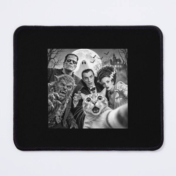 Item preview, Cat Selfie with Retro Horror Movie Monsters designed and sold by nryum.