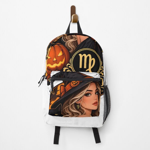 Item preview, Virgo Halloween Witch Badge Design designed and sold by Zodiac Celestial Art.