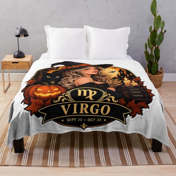 Item preview, Virgo Halloween Witch Badge Design designed and sold by Zodiac Celestial Art.
