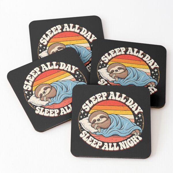 Item preview, Retro Sloth Sleep All Day Sleep All Night designed and sold by Gabriela Mihai.