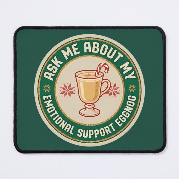 Item preview, Emotional Support Eggnog Sarcastic Holiday Badge designed and sold by DripCultureLab.