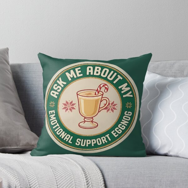Item preview, Emotional Support Eggnog Sarcastic Holiday Badge designed and sold by DripCultureLab.