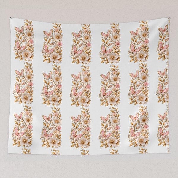 Item preview, Butterfly flowers , pearls and golden leaves designed and sold by SABEHAT.