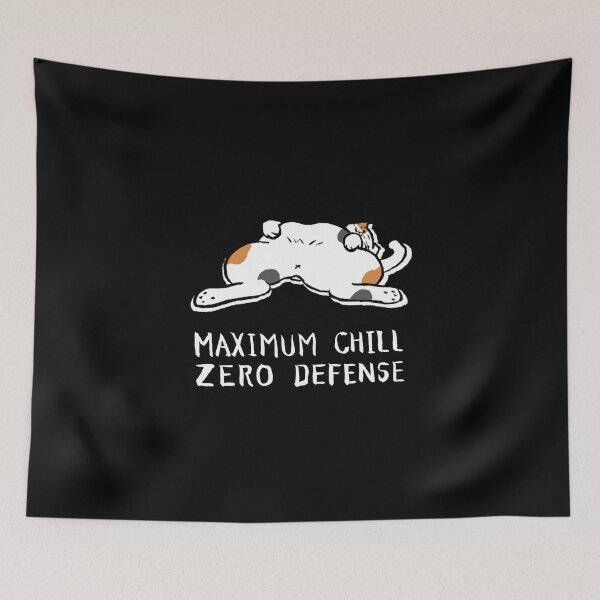 Item preview, Zero Defense Maximum Chill Funny Chonky Cat Calico Meme Streetwear (for black) designed and sold by TarunekoT.