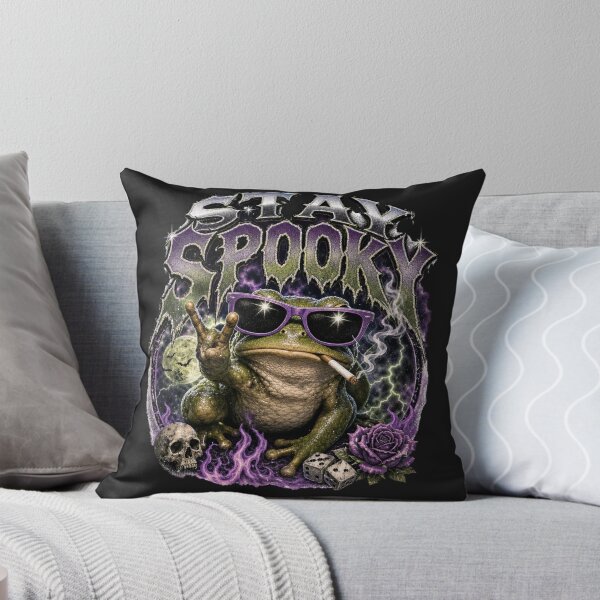 Item preview, Stay Spooky Cool Frog T-Shirt | Funny Halloween Toad Sunglasses Skulls Purple Flames Rock On Gift designed and sold by illeN-Art-World.