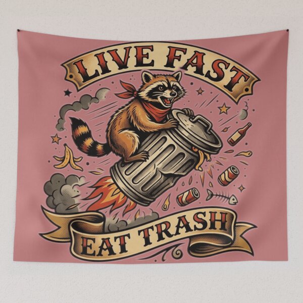 Item preview, Live fast, eat trash designed and sold by The King's general goods.