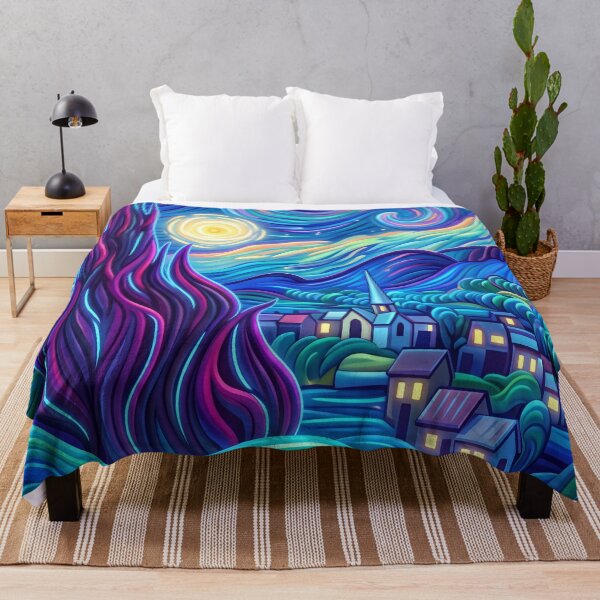 Item preview, Van Gogh Starry Night - Vivid Neon Version designed and sold by Lucid Dream Pixel.