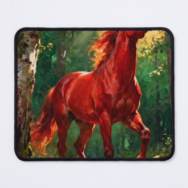 Item preview, Red Chestnut Horse in Forest designed and sold by KAMOCHI Art.