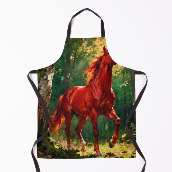 Item preview, Red Chestnut Horse in Forest designed and sold by KAMOCHI Art.
