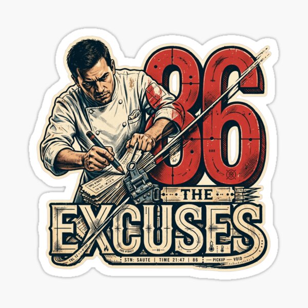 Item preview, 86 The Excuses Chef Design, Funny Chef Gift, Chef Humor, Professional Chef, Line Cook Gift, Kitchen Crew, Culinary Gift, Restaurant Worker, Chef Life, Cooking Gift, Kitchen Humor designed and sold by Typologystudios.