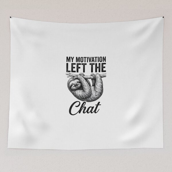 Item preview, Relaxed Sloth Hanging From Tree Vintage Illustration designed and sold by StickerNestYou.