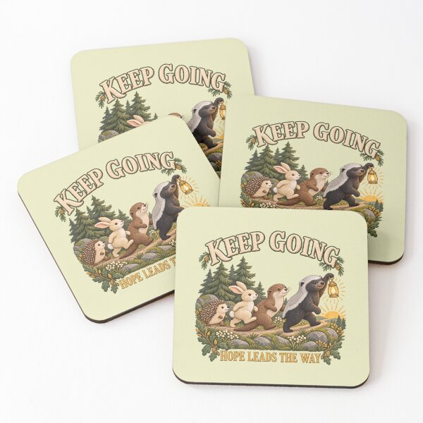 Item preview, Keep Going, Hope Leads the Way – Brave Honey Badger & Woodland Friends designed and sold by NinaCreator.