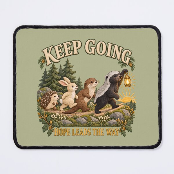 Item preview, Keep Going, Hope Leads the Way – Brave Honey Badger & Woodland Friends designed and sold by NinaCreator.