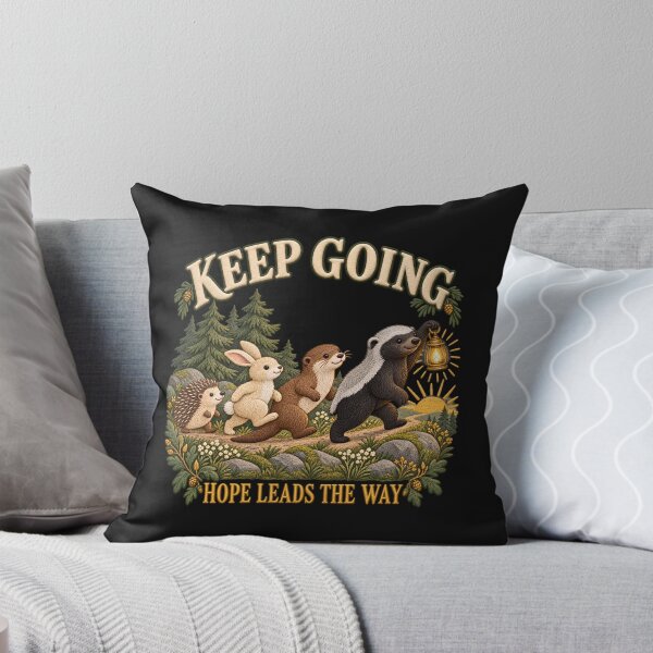 Item preview, Keep Going, Hope Leads the Way – Brave Honey Badger & Woodland Friends designed and sold by NinaCreator.