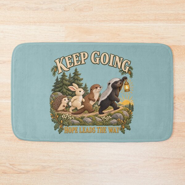 Item preview, Keep Going, Hope Leads the Way – Brave Honey Badger & Woodland Friends designed and sold by NinaCreator.