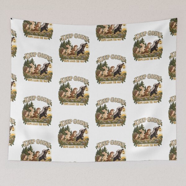 Item preview, Keep Going, Hope Leads the Way – Brave Honey Badger & Woodland Friends designed and sold by NinaCreator.