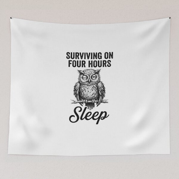 Item preview, Sleepy Owl Vintage Woodland Wildlife Illustration designed and sold by StickerNestYou.