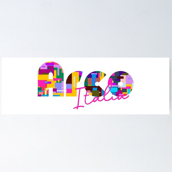 Item preview, Arco, Trento, Italia, diseño tipográfico colorido para viajeros designed and sold by Wanderful-roads.