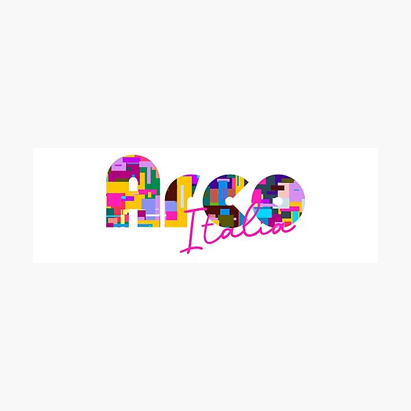Item preview, Arco, Trento, Italy, Italia, colorful typography design for travellers designed and sold by Wanderful-roads.