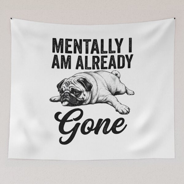 Item preview, Cute Lazy Pug Vintage Dog Illustration designed and sold by StickerNestYou.