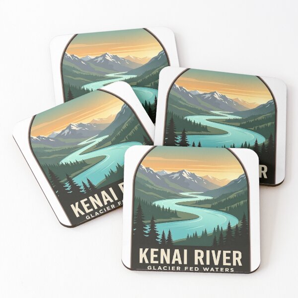 Item preview, Kenai River Alaska Vintage Travel Badge Sticker designed and sold by DetourDgn.