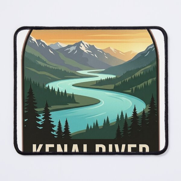 Item preview, Kenai River Alaska Vintage Travel Badge Sticker designed and sold by DetourDgn.