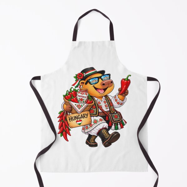 Item preview, Cute Hungary Capybara – Hungarian Paprika & Folk Adventure designed and sold by CapybaraTravels.