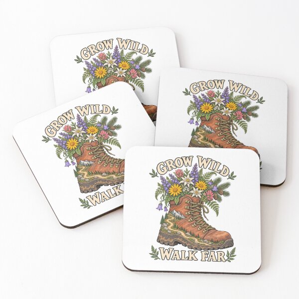 Item preview, Grow Wild Walk Far Floral Hiking Boot Adventure Gift designed and sold by Logic72.