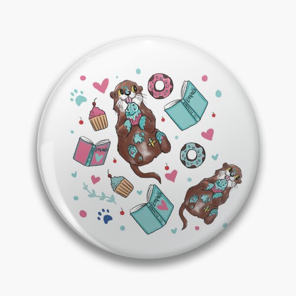Item preview, Cute book loving otter with a cake and book.  designed and sold by KittySonder.