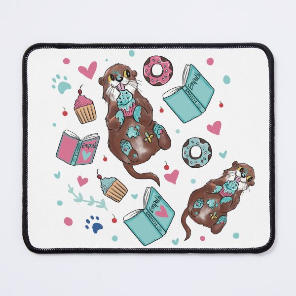 Item preview, Cute book loving otter with a cake and book.  designed and sold by KittySonder.
