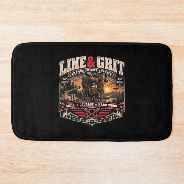 Item preview, Line & Grit - Vintage Lineman Americana Workwear T-Shirt designed and sold by DomKo10.