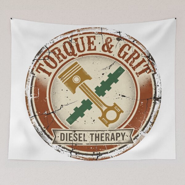 Item preview, Torque and Grit Diesel Therapy Badge designed and sold by Odd-jack.