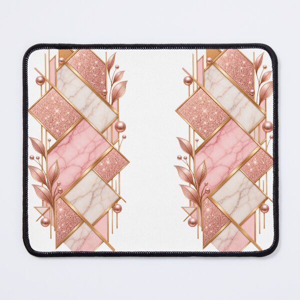 Item preview, Geometric pink shimmering marble and leaves design designed and sold by SABEHAT.