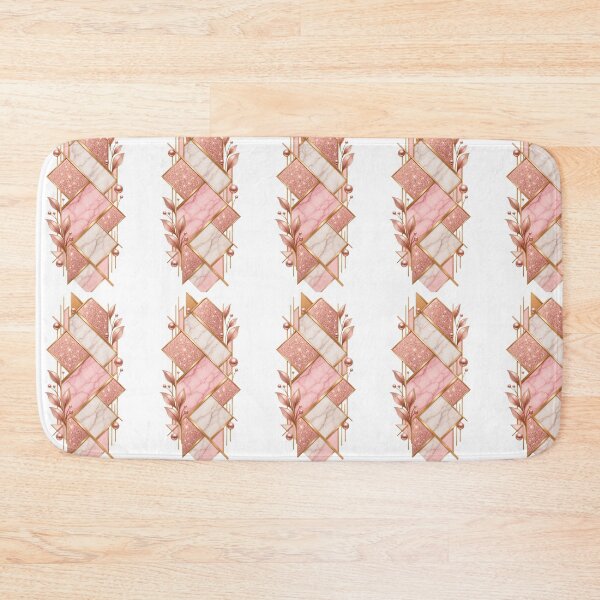 Item preview, Geometric pink shimmering marble and leaves design designed and sold by SABEHAT.