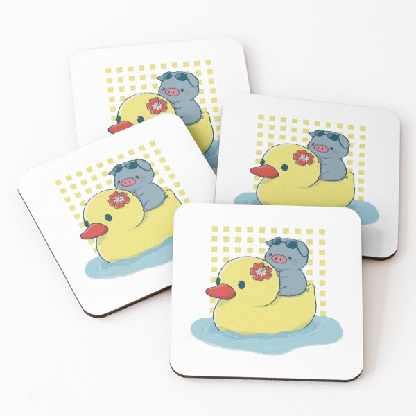 Item preview, Duck Rider Cute Piglet Rubber Bath Toy Design designed and sold by Aazrainpig.