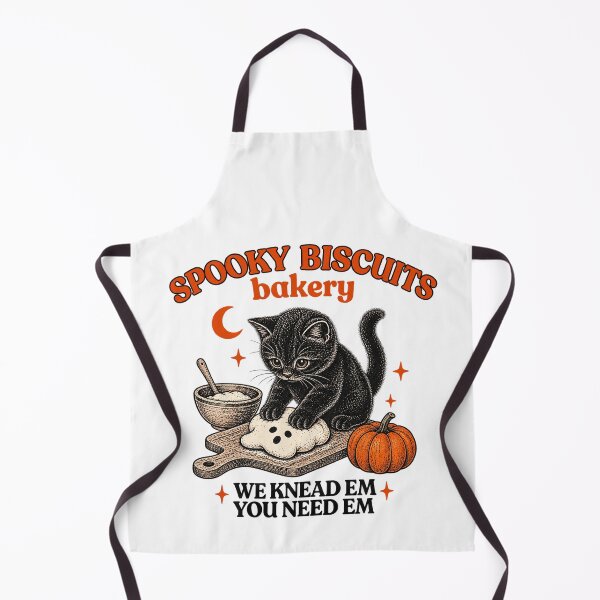 Item preview, Spooky Biscuits Bakery - Cute Black Cat Kneading Ghost Dough Halloween designed and sold by MAXIZPRINT.