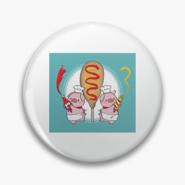Item preview, Chef Pigs Cute Kawaii Hotdog Barbecue Party Art designed and sold by Aazrainpig.