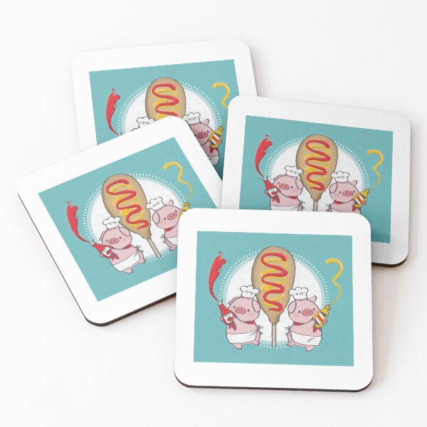 Item preview, Chef Pigs Cute Kawaii Hotdog Barbecue Party Art designed and sold by Aazrainpig.