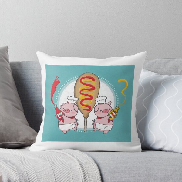 Item preview, Chef Pigs Cute Kawaii Hotdog Barbecue Party Art designed and sold by Aazrainpig.