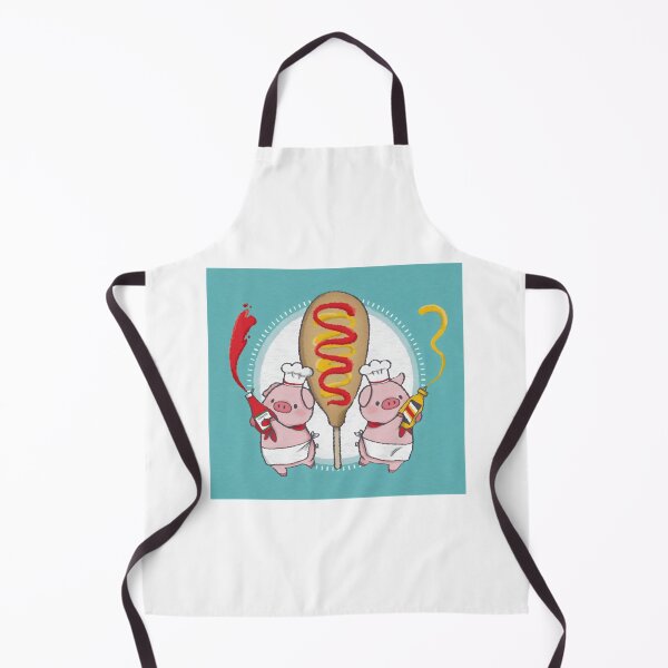 Item preview, Chef Pigs Cute Kawaii Hotdog Barbecue Party Art designed and sold by Aazrainpig.