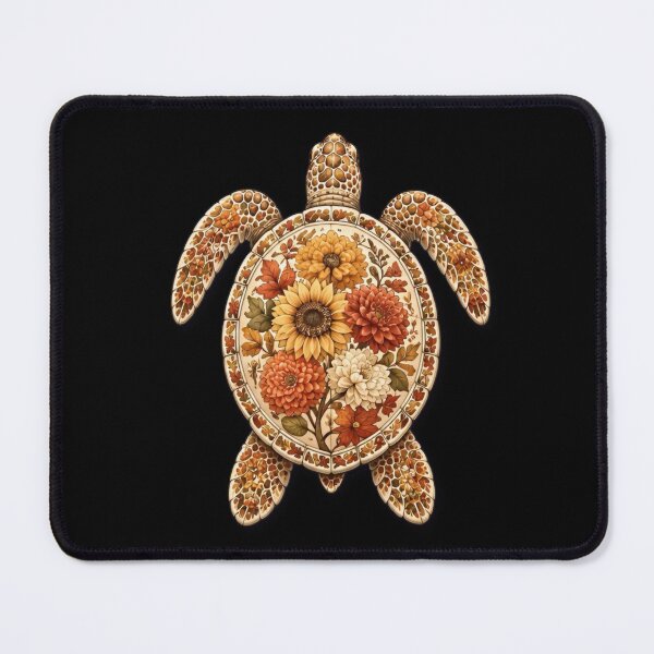 Item preview, Autumn Flower Turtle | Fall Floral & Sea Turtle Art | Ocean Autumn Collection designed and sold by Zaru Art Studio.