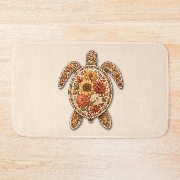 Item preview, Autumn Flower Turtle | Fall Floral & Sea Turtle Art | Ocean Autumn Collection designed and sold by Zaru Art Studio.