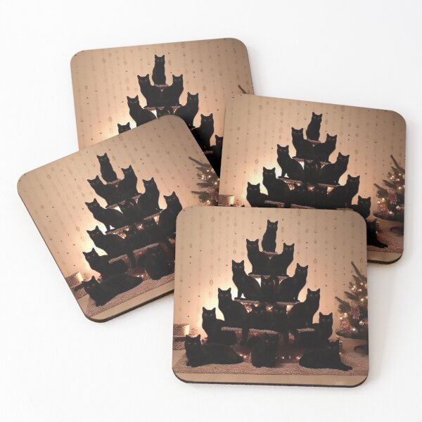 Item preview, Christmas tree with cats designed and sold by JALNERVION SHOP.