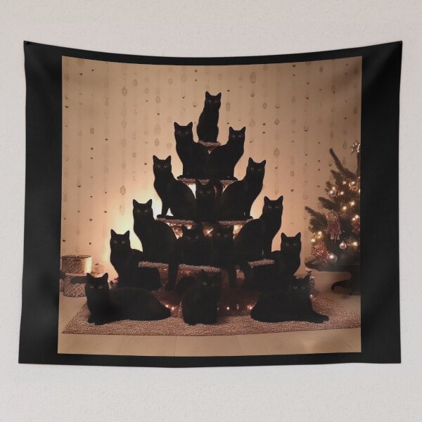 Item preview, Christmas tree with cats designed and sold by JALNERVION SHOP.