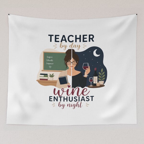 Item preview, Teacher By Day, Wine Enthusiast By Night designed and sold by Fantasy Football Company.